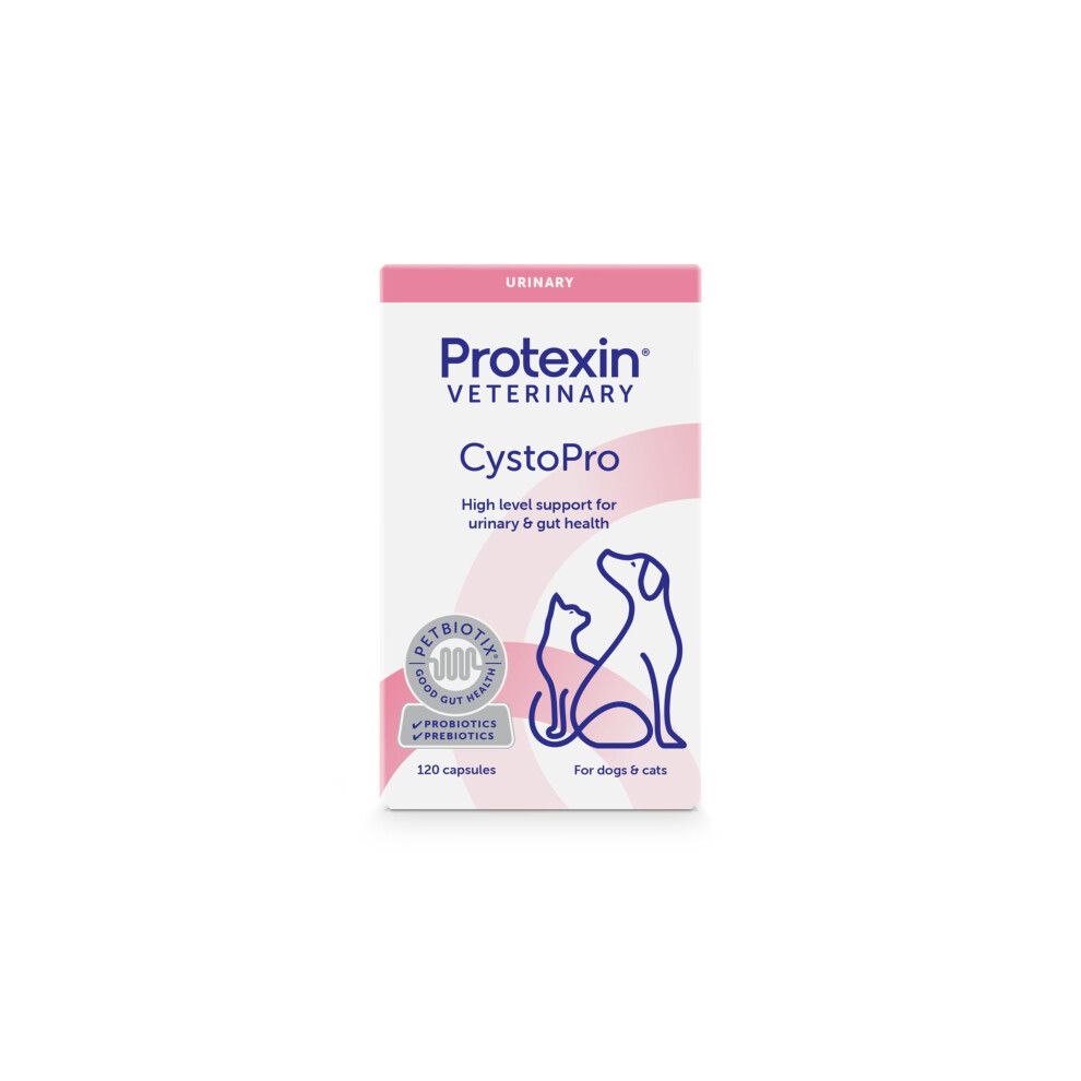 Protexin Veterinary CystoPro - Bladder and Urinary Support for Dogs and Cats, A Probiotic & Prebiotic Capsule with Cranberry Extract Proanthocyanidins