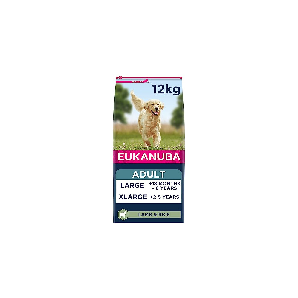 Iams Eukanuba Complete Dry Dog Food For Adult Large And Giant Breeds With Lamb And Rice 12 Kg