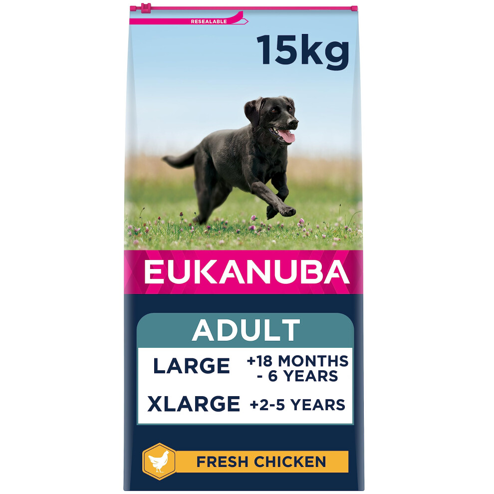 Eukanuba Complete Dry Dog Food for Adult Large and Giant Breeds with Fresh Chicken 15 kg