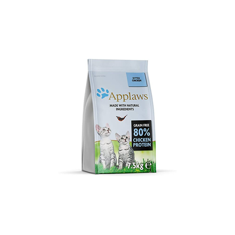 Applaws Complete Natural And Free Dry Kitten Food, Chicken, 7.5 Kg (Pack Of 1) Grain