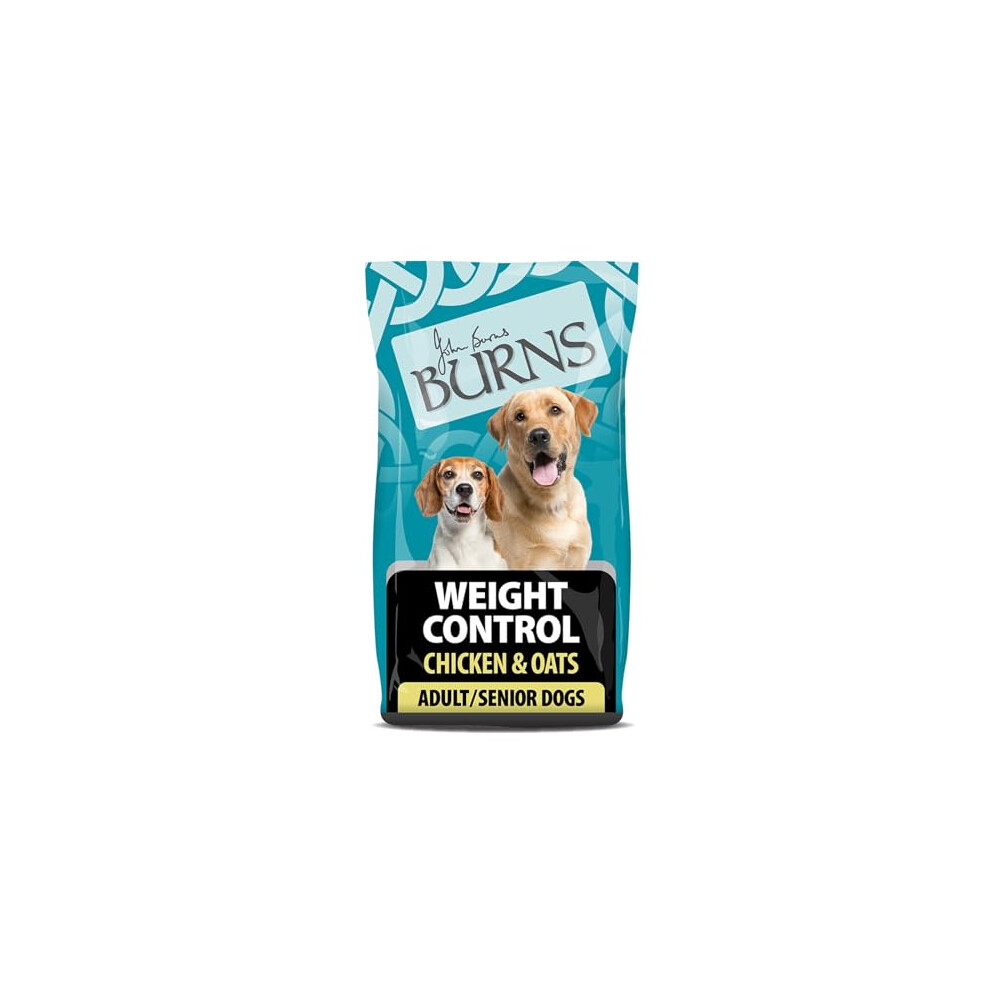 Burns Pet Nutrition Hypoallergenic Complete Dry Dog Food Adult and Senior Dog Weight Control Chicken and Oats 12 kg