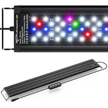 SEAOURA Led Aquarium Light for Plants-Full Spectrum Fish Tank Light with Timer Auto On/Off, Adjustable Brightness, White Blue Red Green Pink LEDs with