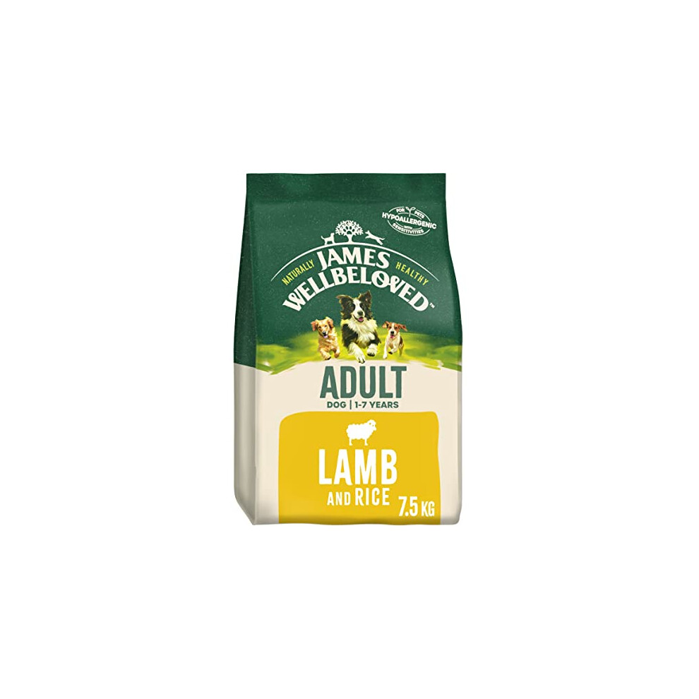 James Wellbeloved Complete Dry Adult Dog Food Lamb and Rice, 7.5 kg