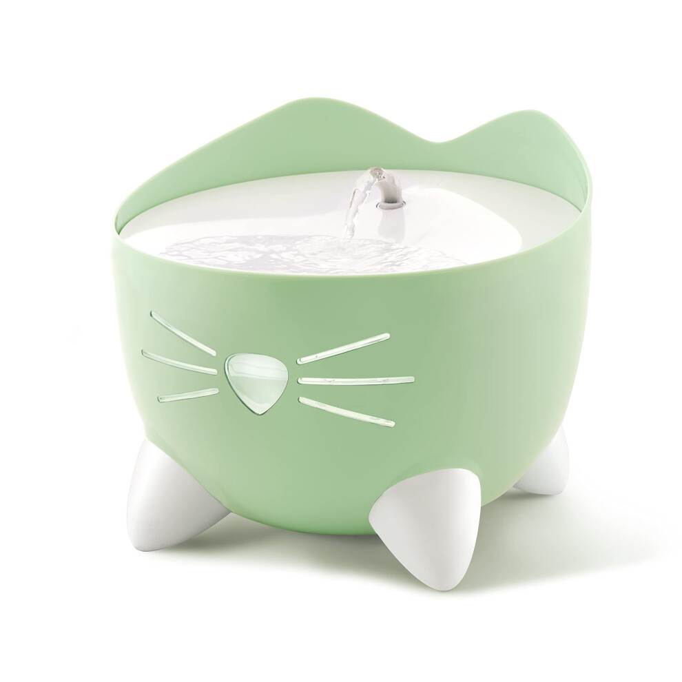 Catit PIXI Cat Drinking Fountain, Running Water Fountain, Green