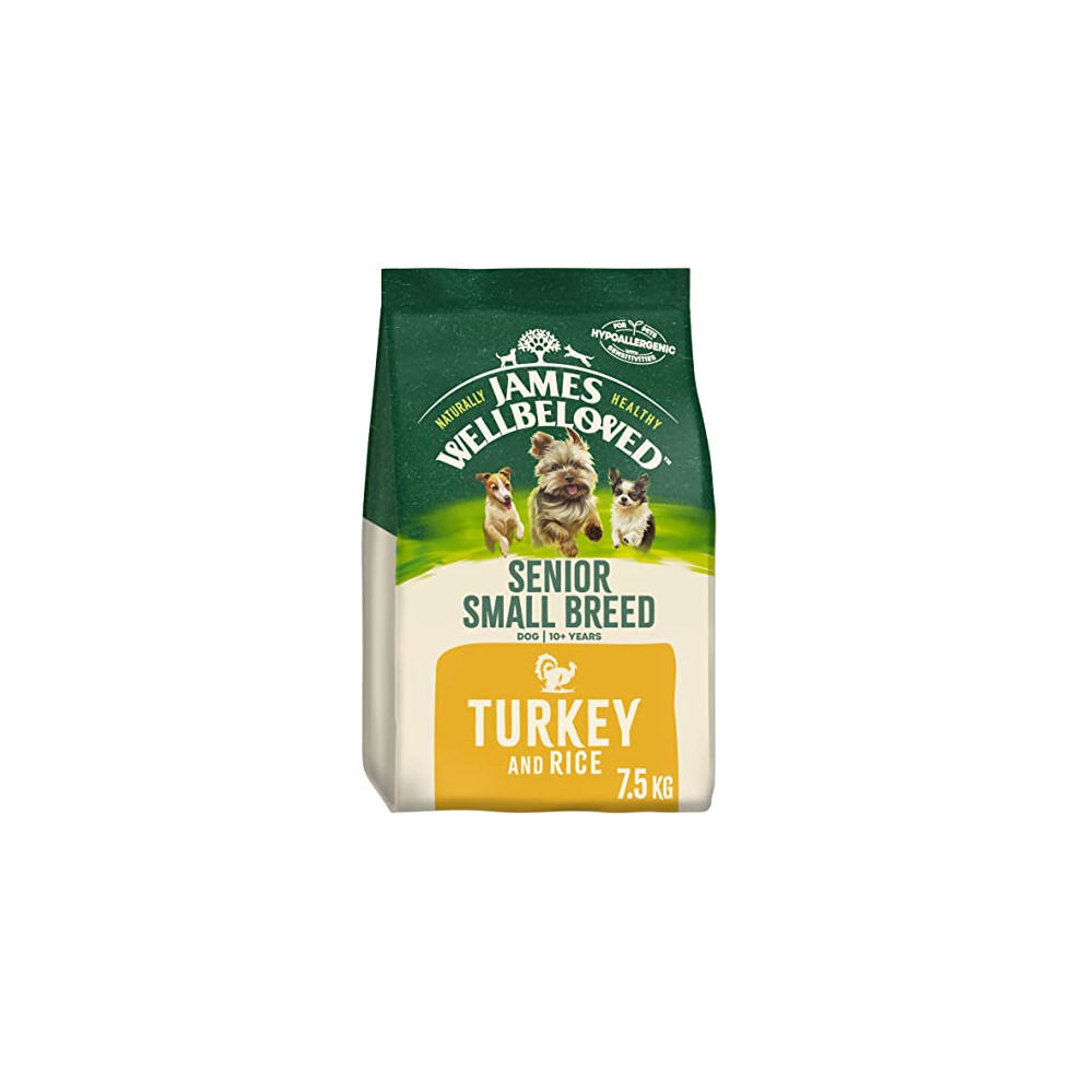 James Wellbeloved Complete Dry Senior Small Breed Dog Food Turkey and Rice, 7.5 kg