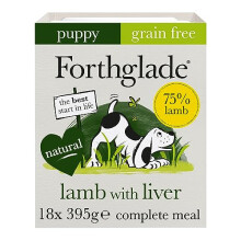 Forthglade Complete Natural Wet Dog Food - Grain Free Lamb with Liver & Vegetables (18 x 395g) Trays - Puppy Dog Food 2-12 months