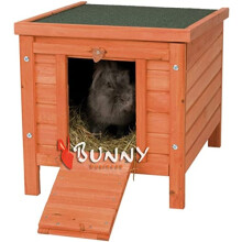 Bunny Business Cat/Puppy/Rabbit/Guinea Pig Wooden Hide House, 51 x 44 x 42cm, Natural