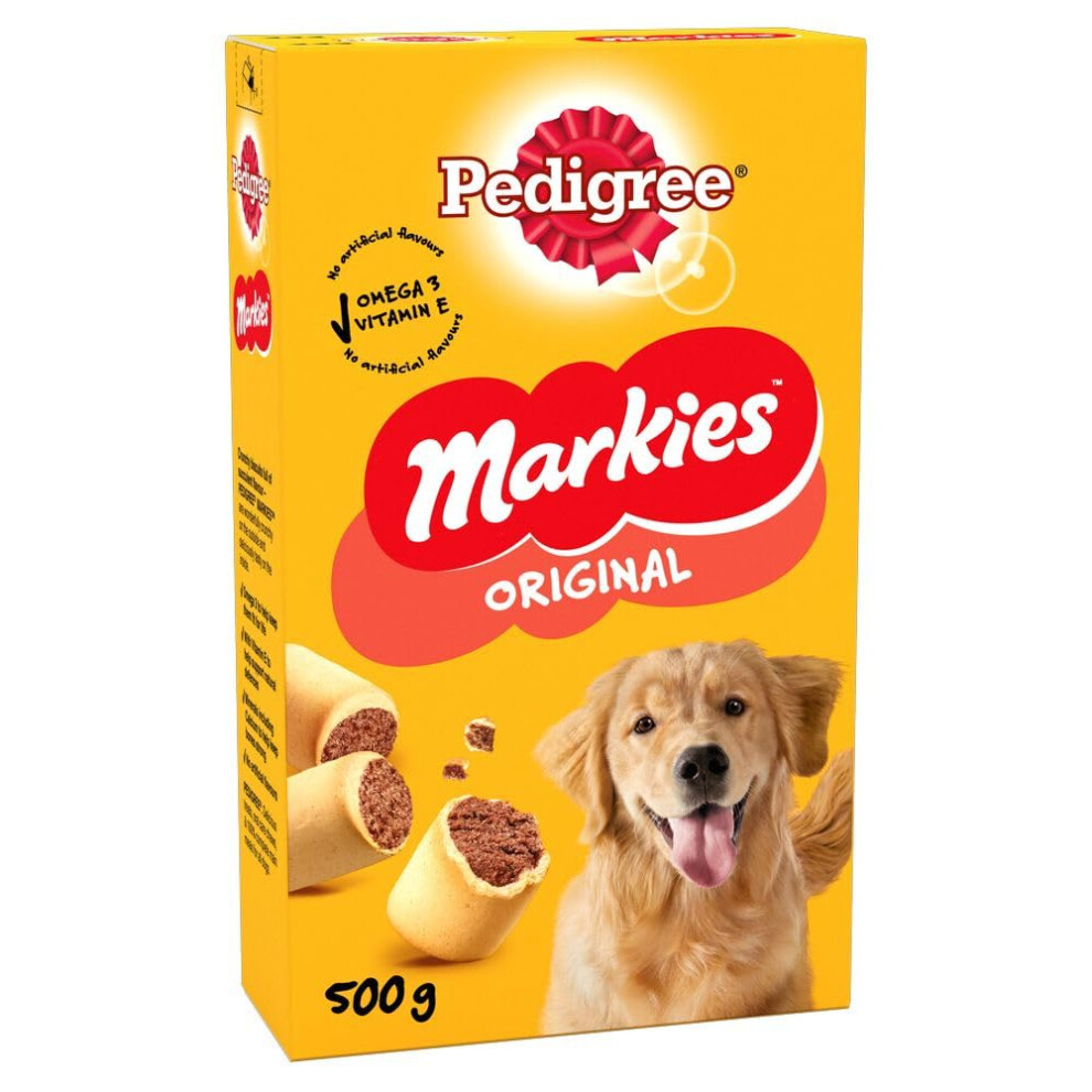 Pedigree Markies - Dog Biscuit Treats with Marrowbone, for Adult Dogs, Pack of 12 (12 x 500 g)