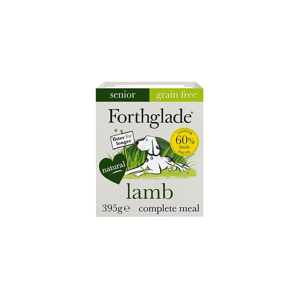 Forthglade Complete Natural Wet Dog Food - Grain Free Lamb with Vegetables (18 x 395g) Trays - Senior Dog Food 7 Years+