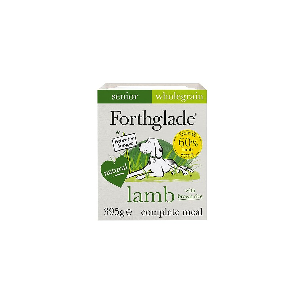 Forthglade Complete Natural Wet Dog Food - Lamb With Wholegrain Rice & Vegetables (18 X 395G) Trays - Senior Dog Food 7 Years+ Brown