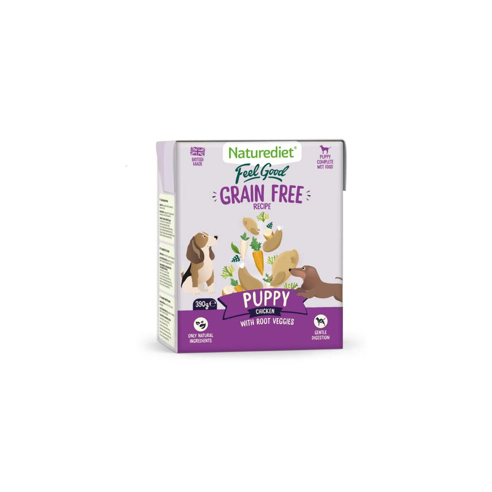 Naturediet - Grain Free Wet Dog Food, Natural and Nutritionally Balanced, Grain Free, Puppy, 390g (Pack of 18)