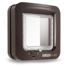 Sure Petcare SureFlap Microchip Cat Flap, RFID Collar Tags, Microchip Compatible, Install in Doors, Windows, Brown, 4xAA Batteries Required, Not