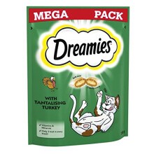 Dreamies Mega Pack Cat Treats, Tasty Snacks with Delicious Turkey, 6 Pouches of 200 g