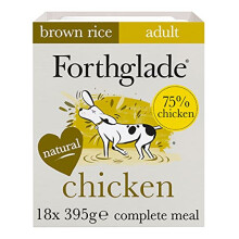 Forthglade Complete Natural Wet Dog Food - Chicken & Vegetables with Brown Rice (18 x 395g) Trays - Adult Dog Food 1 Year+