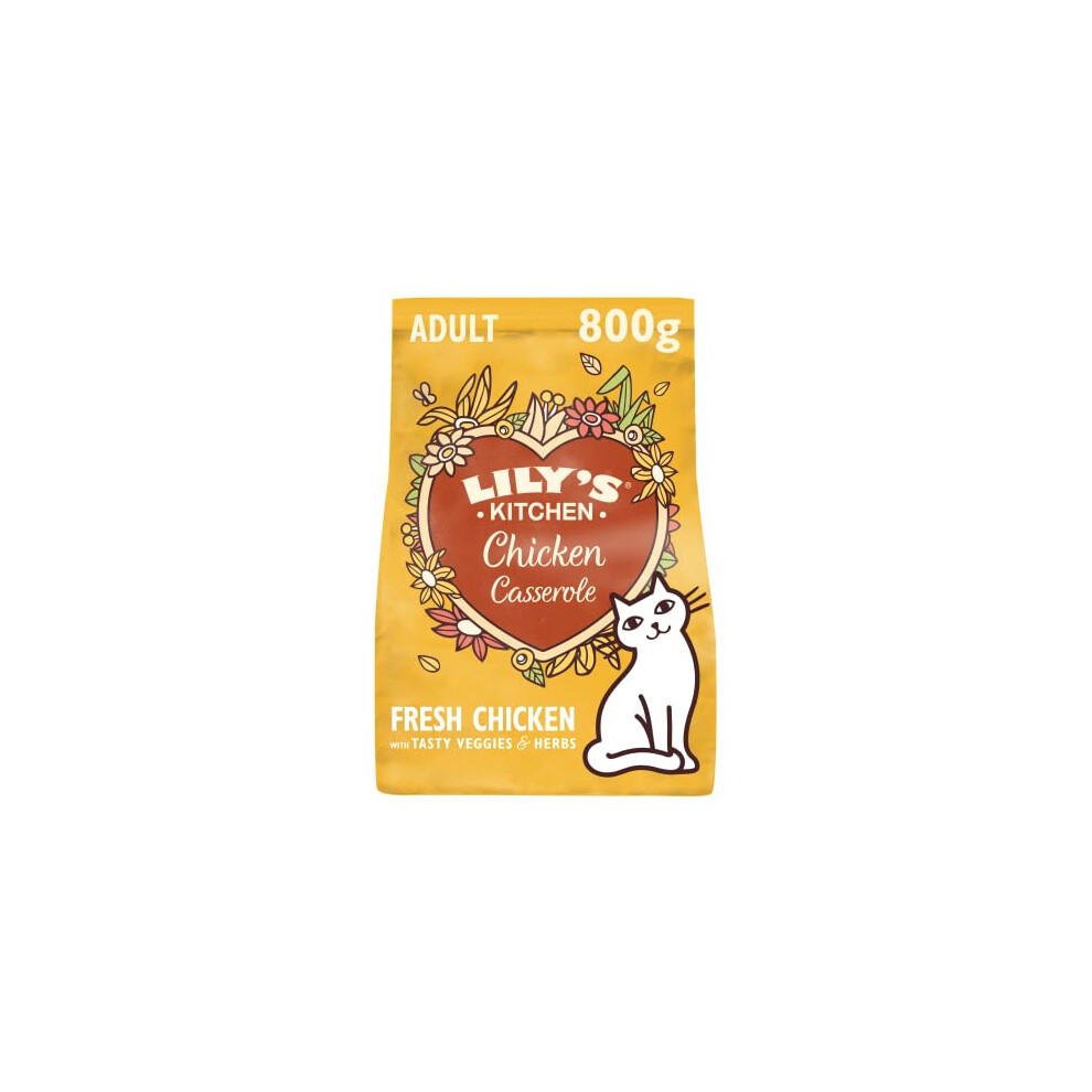 Lily's Kitchen Natural Adult Dry Cat Food Chicken Casserole -Free Recipe 4 X 800G Grain