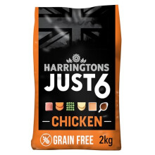 Harringtons Just 6 Chicken & Veg Complete Grain Free Dry Dog Food With Added Tasty Fresh Baked Bites 4x2kg