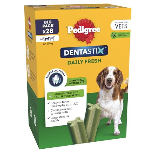 Pedigree Dentastix Fresh Daily Dental Chews for Medium Dogs, 112 Sticks (10-25 kg) - Up to 80% Tartar Reduction - Vet-Recommended, 282823