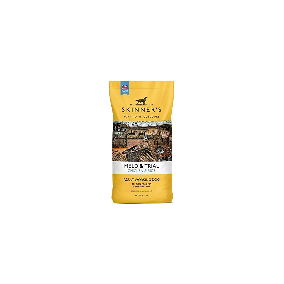 Skinner?s Field & Trial Chicken & Rice ? Complete Dry Adult Dog Food, Sensitive, Gentle Digestion, 15kg