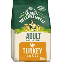 James Wellbeloved Adult Turkey & Rice Hypoallergenic Dry Dog Food - 15 kg Bag (02JT1)