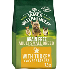 James Wellbeloved Adult Grain-Free Small Breed Turkey & Rice 7.5 kg Bag, Hypoallergenic Dry Dog Food