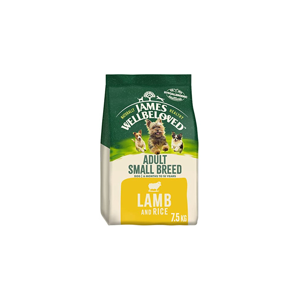 James Wellbeloved Adult Small Breed Lamb & Rice 7.5 kg Bag, Hypoallergenic Dry Dog Food