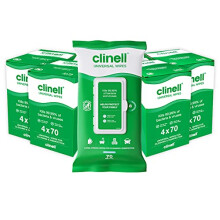 Clinell Universal Cleaning and Disinfecting Wipes for Home - Pack of 16 - 70 XL Wipes per Pack (1120 Wipes) - with Moisture Lock Lid - Kills 99.99% of
