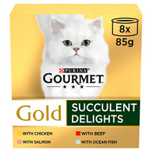 Gourmet Gold Succulent Delights Adult Wet Cat Food Chicken 8x85g (Pack of 6)