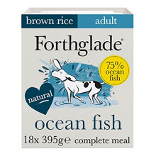 Forthglade Complete Natural Wet Dog Food - Ocean Fish & Vegetables with Brown Rice (18 x 395g) Trays - Adult Dog Food 1 Year+