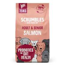 Scrumbles Natural Dry Dog Food, Grain Free Recipe with Fresh Salmon, for Adults and Senior Breeds, 7.5 kg Bag
