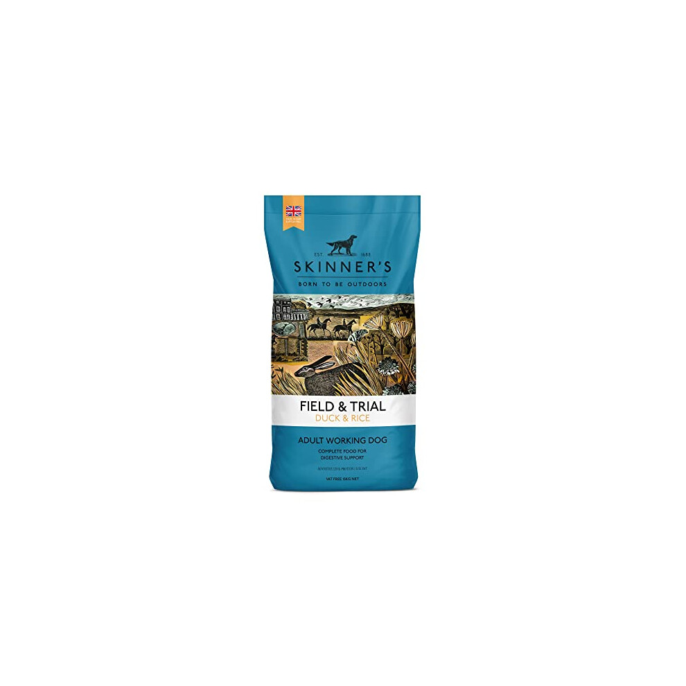 Skinner?s Field & Trial Duck & Rice ? Complete Dry Adult Dog Food, Sensitive, Hypoallergenic, For Active Dogs, 15kg