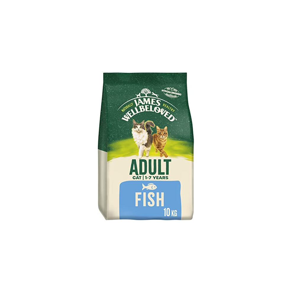 James Wellbeloved Adult Fish 10 kg Bags, Hypoallergenic Dry Cat Food