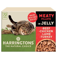 Harringtons Grain Free Meat Selection in Jelly Wet Cat Food 72x85g, Beef, Chicken, Lamb & Turkey