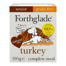 Forthglade Complete Natural Wet Dog Food - Grain Free Turkey with Vegetables (18 x 395g) Trays - Senior Dog Food 7 Years+