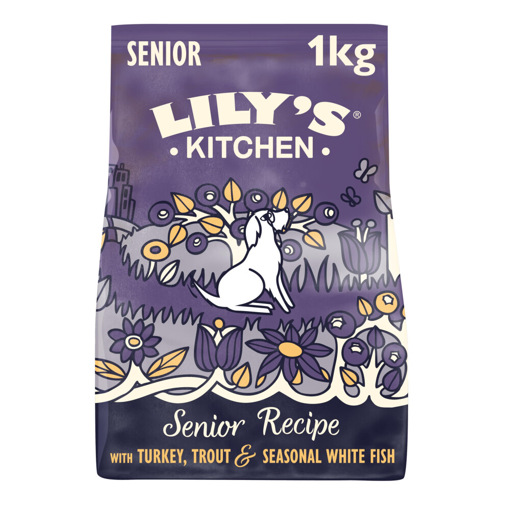 Lily?s Kitchen Made with natural Ingredients Senior Dry Dog Food Turkey & Trout Complete Nutrition 4 x 1kg Bag