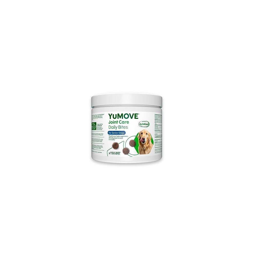 Yumove Daily Bites For Senior Dogs | High Strength Hip And Joint Supplement Designed For Older, Stiff Dogs, With Glucosamine, Chondroitin, Green