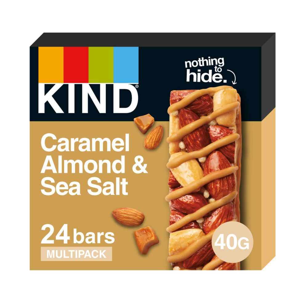 Flush Kind Kind To Your Skin, Kind To Your Planet Kind Bars, Gluten Free Snack Bars, Caramel Almond & Sea Salt, High Fibre, Healthy Snack, No Artificial Colours, Flavours Or Preservatives, Multipack