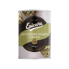 Epicure Artichoke Hearts in Salted Water, Source of Fibre, 390 g (Pack of 12)