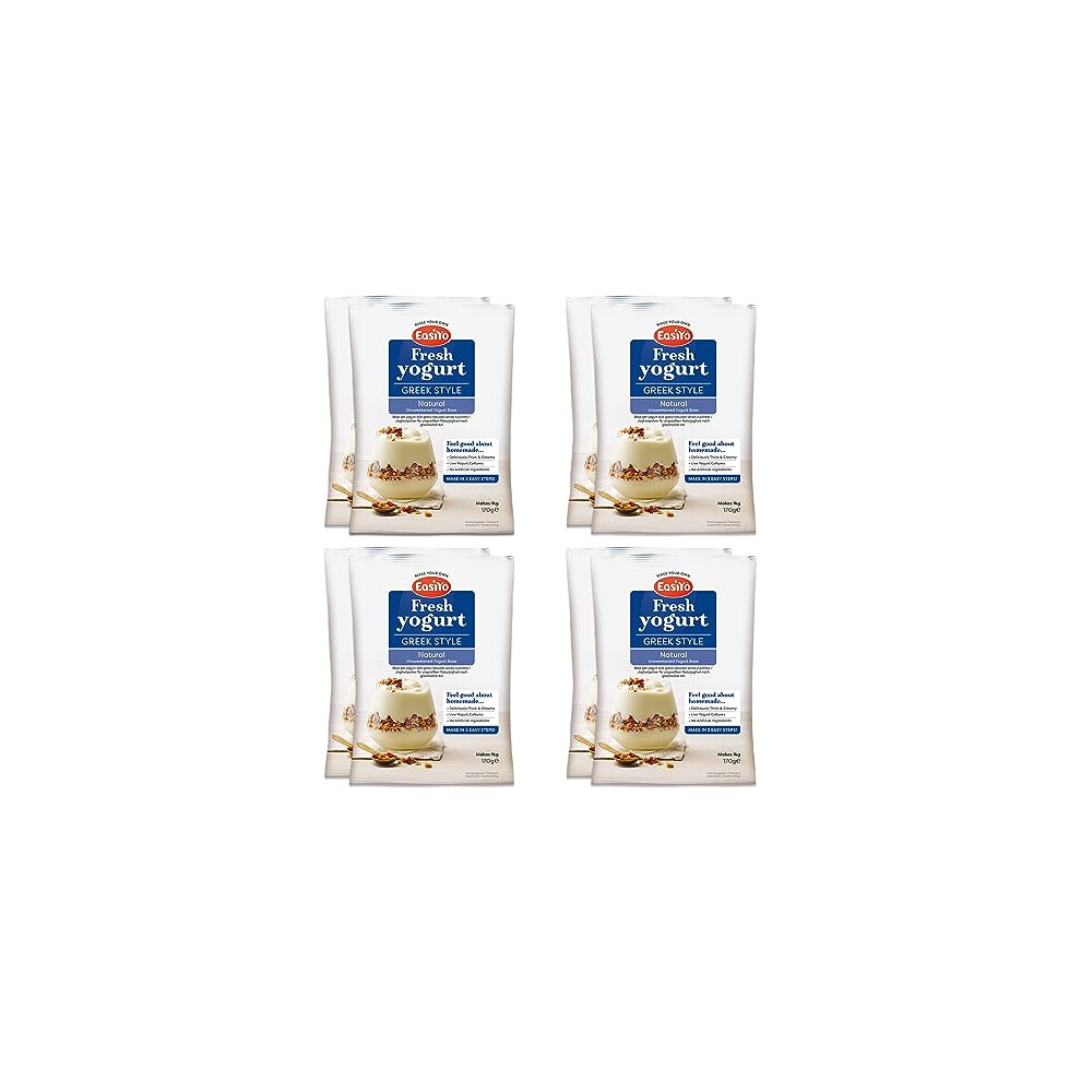 Easiyo Greek Style Yogurt 8 Sachet Pack | Each Sachet Makes 1Kg Yoghurt