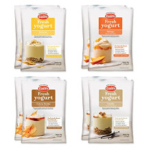 EasiYo Yogurt 8 Sachet Pack | EasiYo Everyday Mixed Pack | 2 x Banana 2 x Mango 2 x Cr?me Br?l?e 2 x Vanilla | Each Sachet Makes 1kg of Yogurt