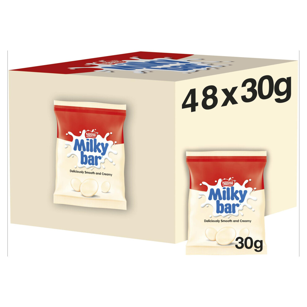 Milkybar White Chocolate Buttons Bags, 48 x 30 g