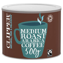 Clipper Organic Medium Roast Arabica Coffee | Instant Coffee | 500g Refill | Gourmet Coffee | Sustainable & Fairtrade Coffee by Clipper Teas |