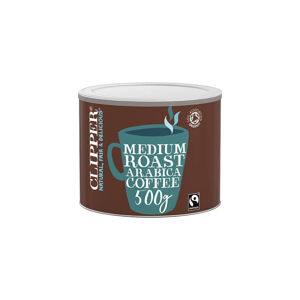 Clipper Organic Medium Roast Arabica Coffee | Instant Coffee | 500g Refill | Gourmet Coffee | Sustainable & Fairtrade Coffee by Clipper Teas |