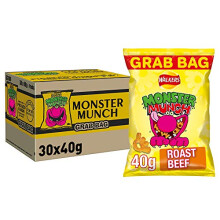 Monster Munch Roast Beef Snacks, 40g (Pack of 30)