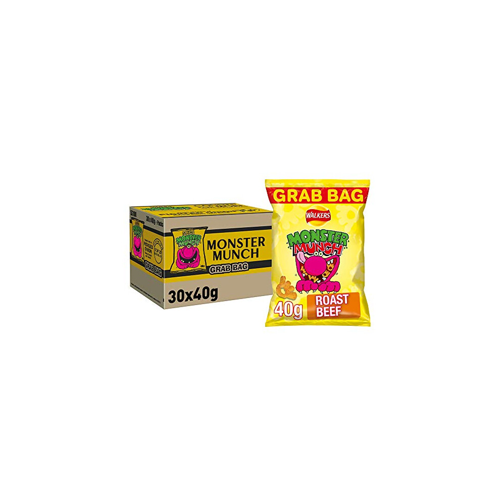 Monster Munch Roast Beef Snacks, 40g (Pack of 30)