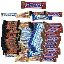 Bounty Snickers Mars Milky Way Twix |christmas Chocolate Mega Gift Hampers |free 40 Gm Snickers |71 Mixed Variety Mini Bars | Kids Treat Fun Size|