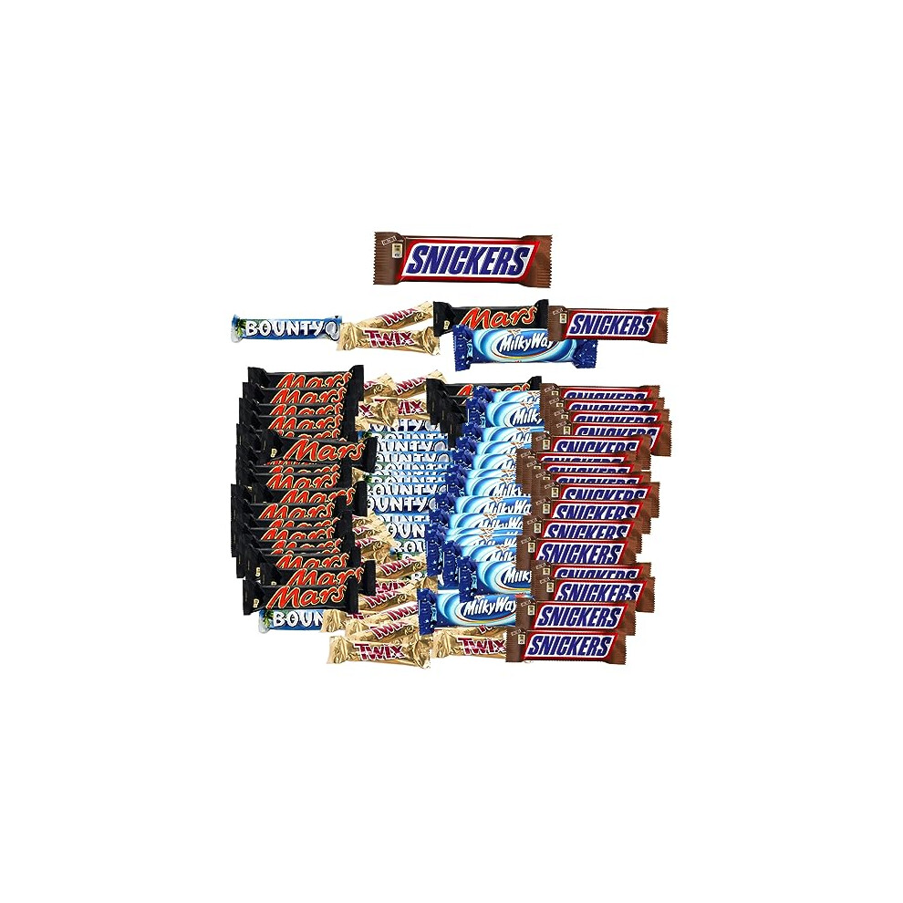 Fabulouz Bounty Snickers Mars Milky Way Twix |Christmas Chocolate Mega Gift Hampers |Free 40 Gm Snickers |71 Mixed Variety Mini Bars | Kids Treat Fun Size|