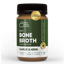 Best Bone Broth Premium Beef Bone Broth Concentrate Garlic & Herb Flavour - 100% Sourced from Grass Fed, Pasture-Raised Cattle - Bone Broth Protein