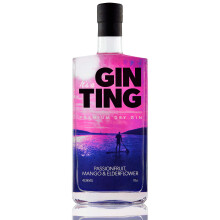 GinTing Passionfruit Mango & Elderflower Flavoured Gin 70cl | London Dry Gin with Delicious Citrus Fruit Gin Twist ? Packed with Passion Fruit, Mango