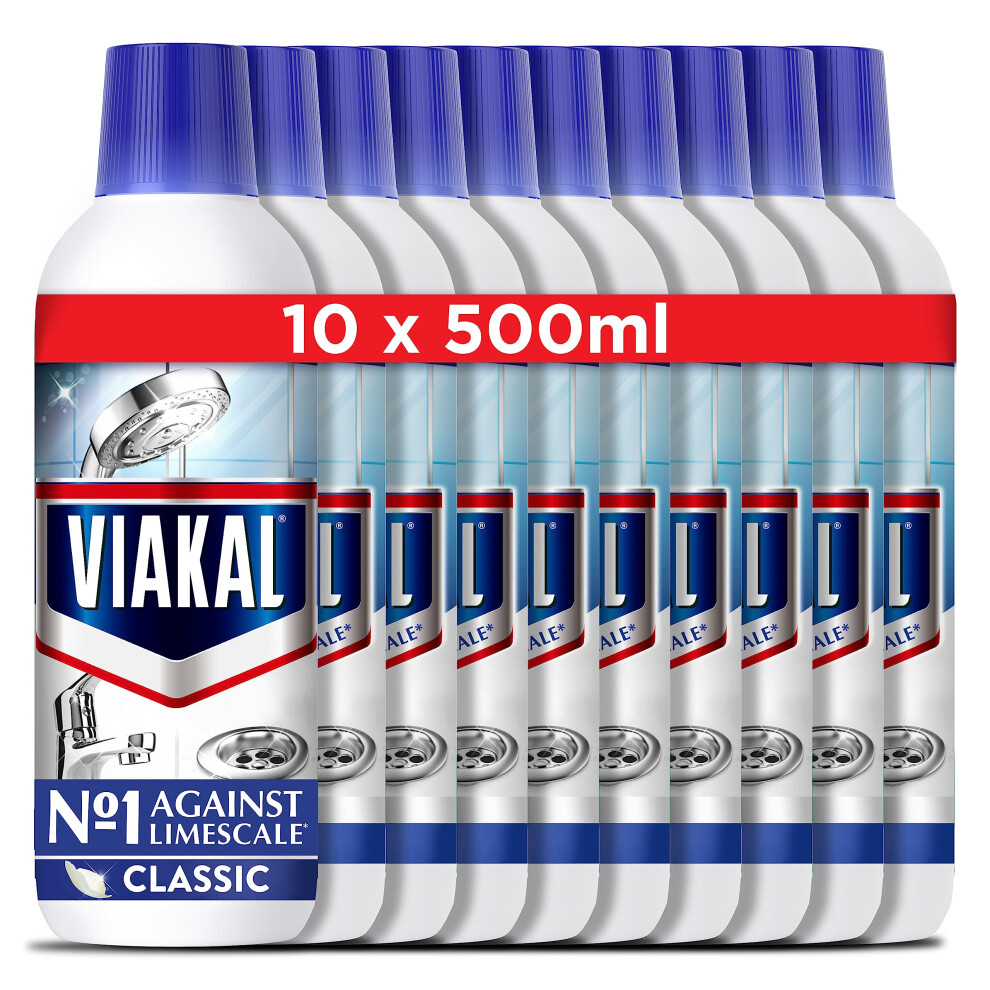 Viakal Limescale Remover Liquid, Classic, 5 Litre (500 ml x 10)