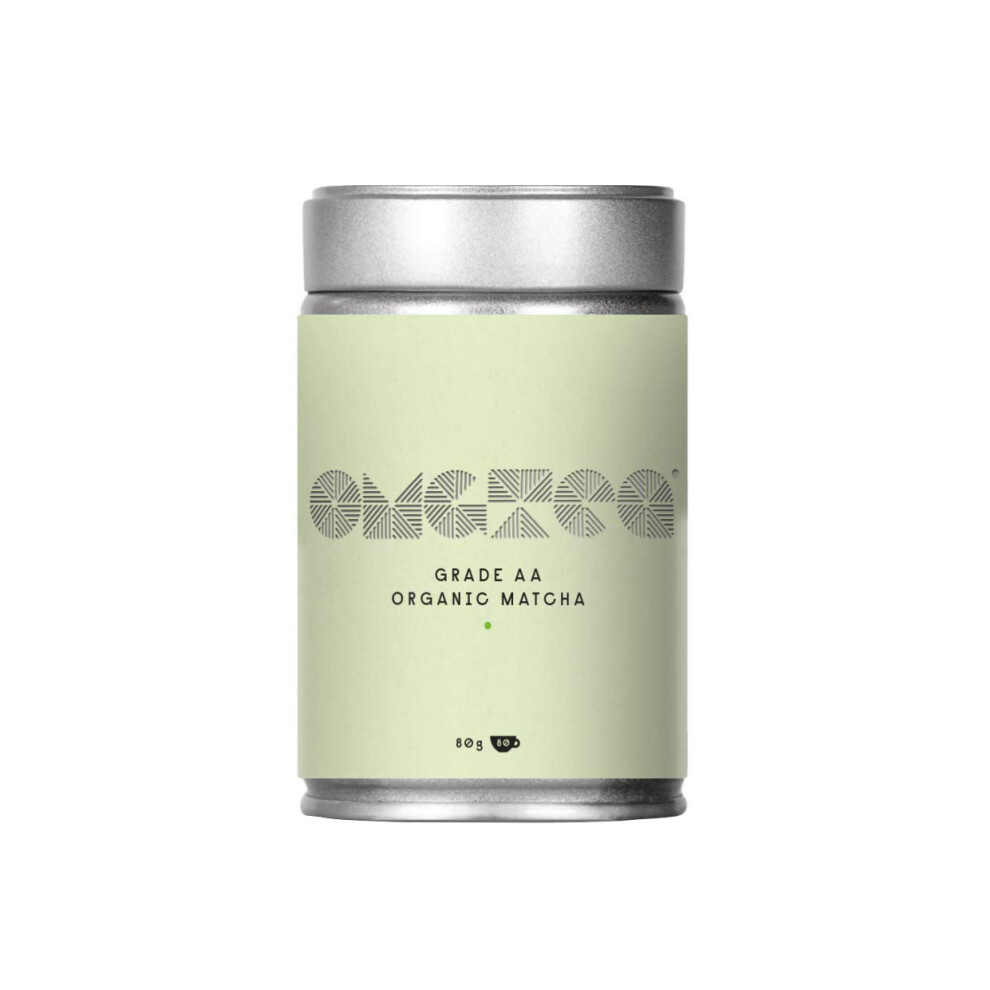 OMGTEA Organic Matcha Green Tea Powder - Premium Japanese AA Grade Matcha 80g tin - Great Taste 2019 - Perfect for Tea, Latte, Smoothies, Ice Cream -